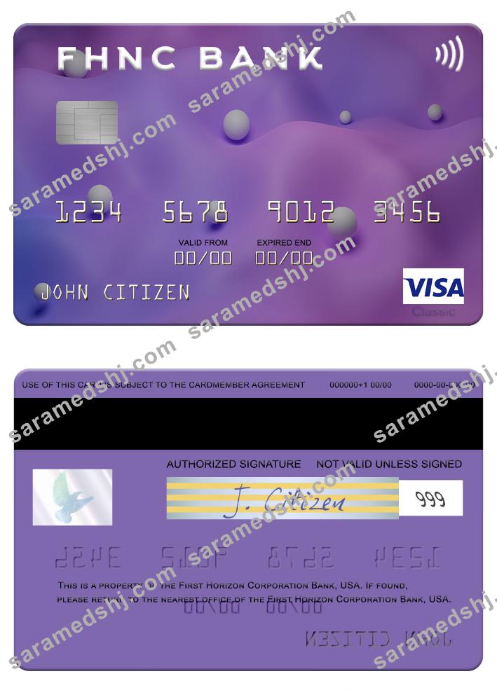 USA First Horizon National Corporation Bank visa card